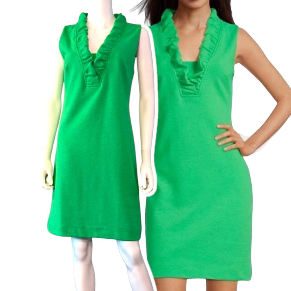 Lilly Pulitzer Tisbury Shift Dress Fauna Green Ribbed Knit Size Medium Preppy